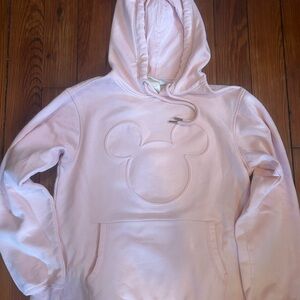 H&MxDisney collab- Light soft Pink Hoodie with Embossed Mickey Silhouette